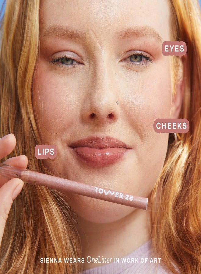 Tower 28 OneLiner Creamy Lip Liner Pencil – Defines Lips, Prevents Feathering, Doubles as Eye Pencil – Vegan & Sensitive Skin Safe – Work of Art Pink Taupe Lip Liner - Image 2